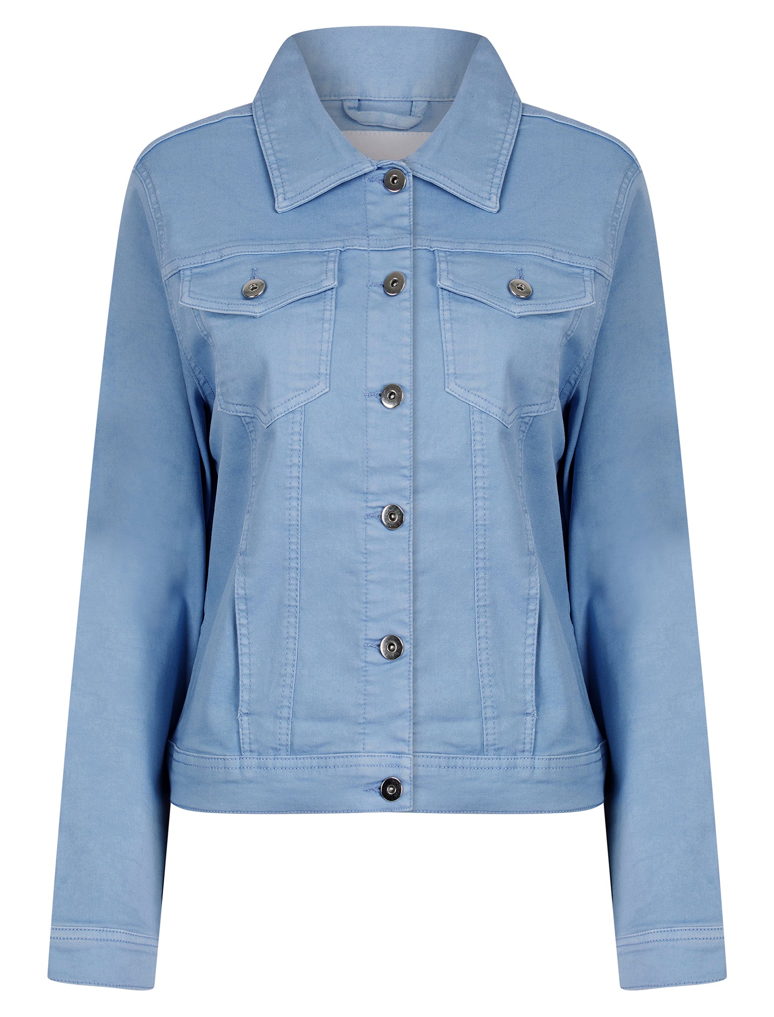 Coats / Jackets Feather Women's Stretch Cotton Denim Jacket in Hydrangea Blue - Amara Reya / 10 - Tokyo Laundry