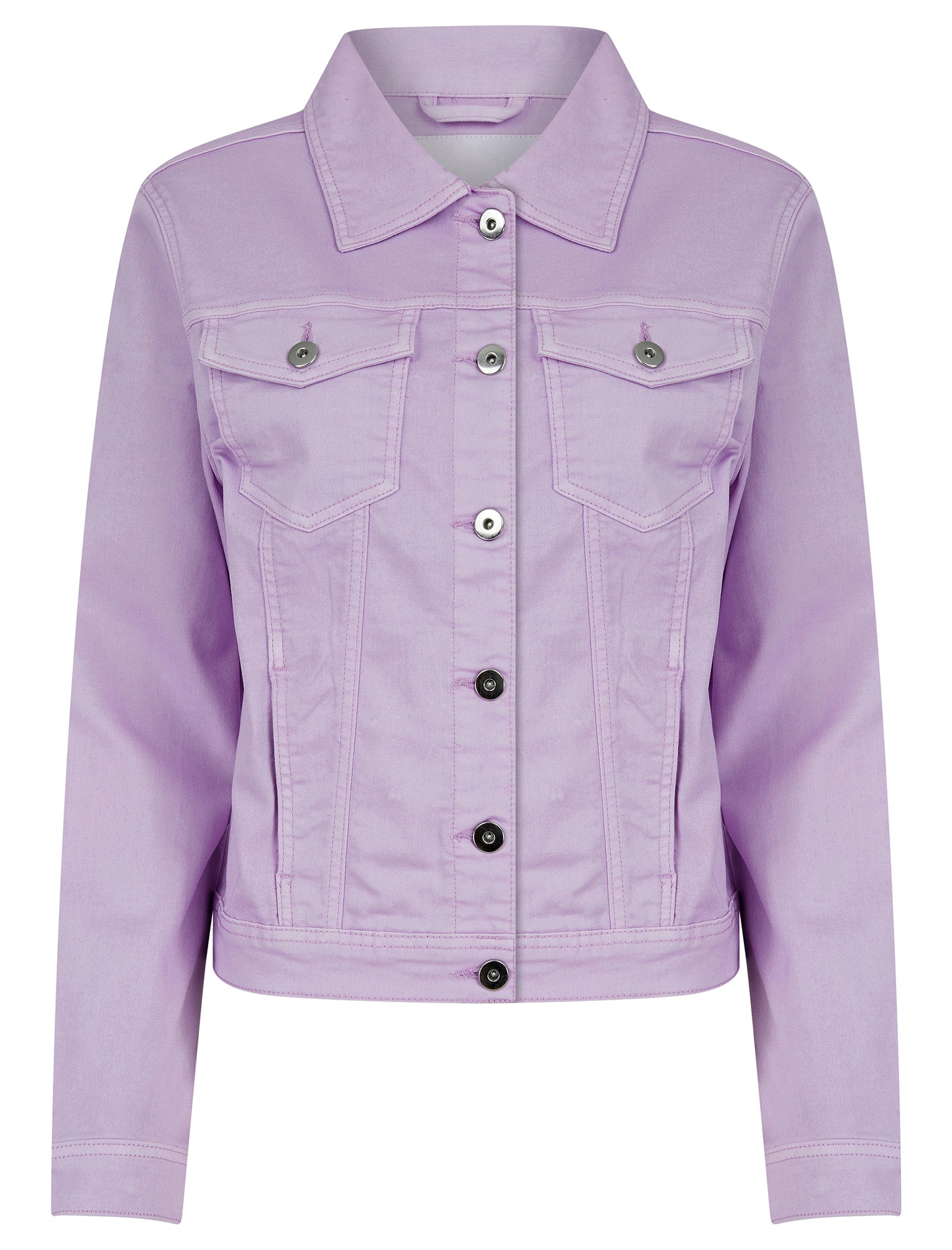 Coats / Jackets Feather Women's Stretch Cotton Denim Jacket in Pale Violet - Amara Reya / 10 - Tokyo Laundry