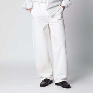 Cream white denim trousers