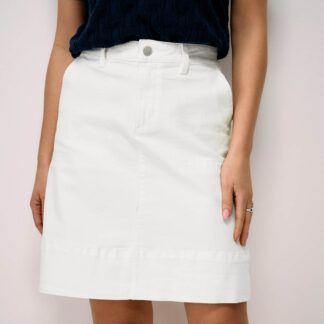 Crew Clothing Denim Knee Length A-Line Skirt White