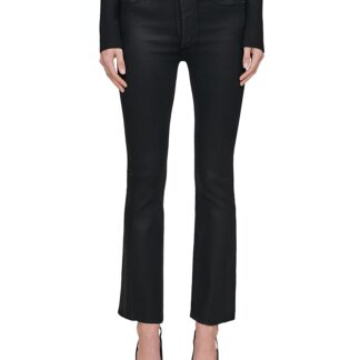 DL1961 Bridget Boot High Rise Instasculpt Coated Ankle Jeans in Black Coated