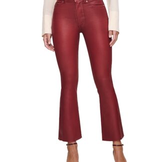 DL1961 Bridget Boot High Rise Instasculpt Coated Crop Jeans in Cherry Coated