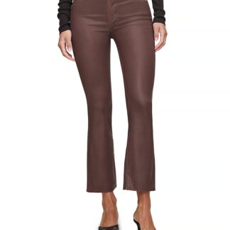 DL1961 Bridget Boot High Rise Instasculpt Coated Crop Jeans in Toffee Coated