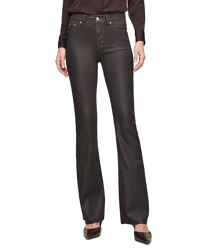 DL1961 Bridget Boot High Rise Instasculpt Coated Jeans in Chocolate