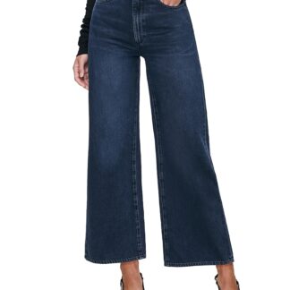 DL1961 Hepburn High Rise Wide Leg Ankle Jeans in Crater Lake