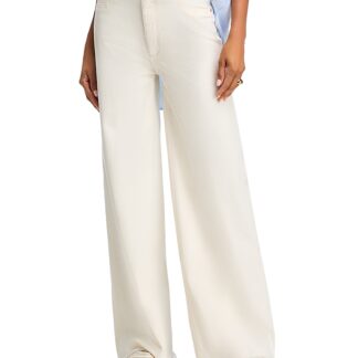 DL1961 Hepburn High Rise Wide Leg Jeans in Eggshell