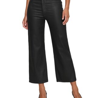 DL1961 Karmine Refined Wide Leg Jeans in Black Coated