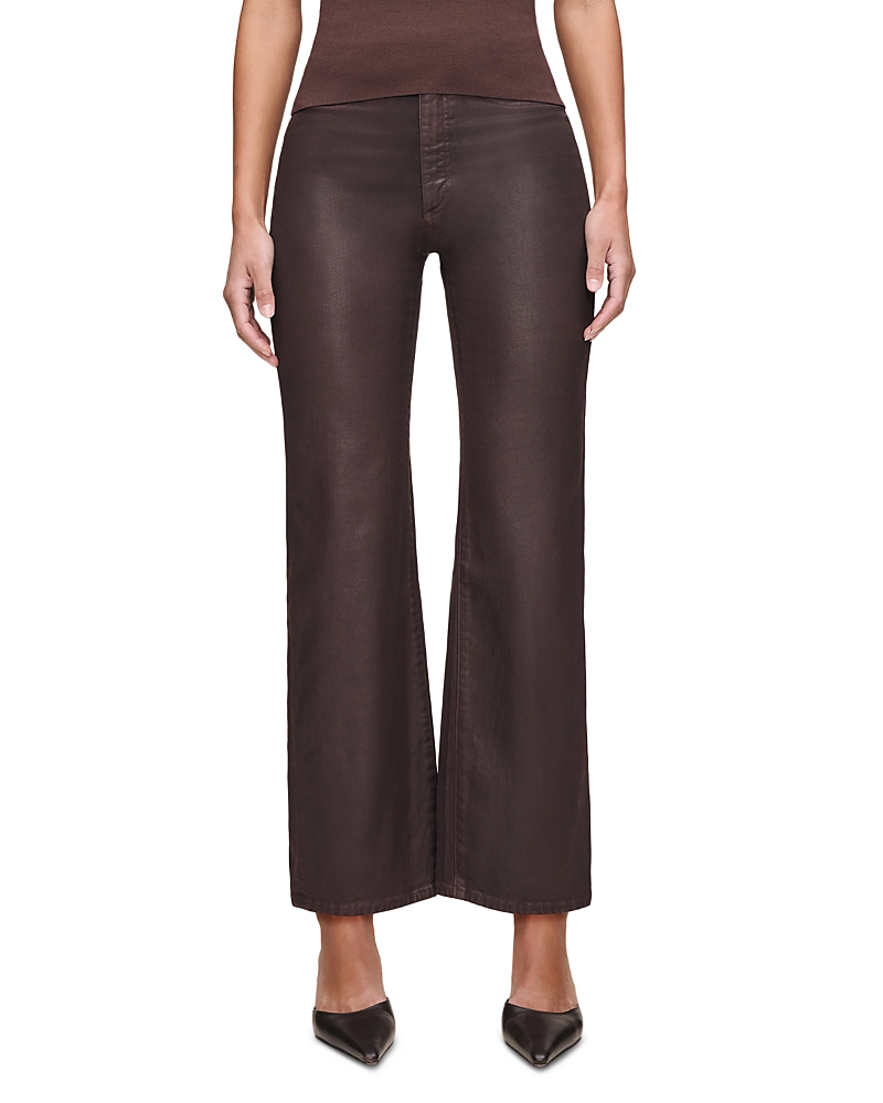DL1961 Karmine Refined Wide Leg SculptSystem High Rise Coated Jeans in Fig Coated