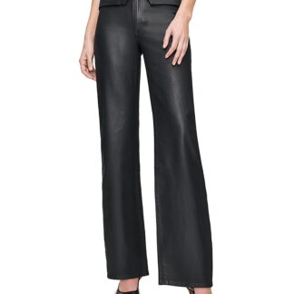 DL1961 Karmine SculptSystem Refined Wide Leg Jeans in Black Coated