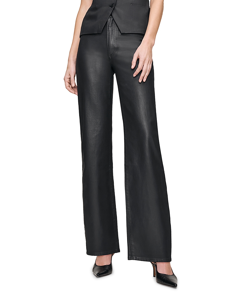 DL1961 Karmine SculptSystem Refined Wide Leg Jeans in Black Coated