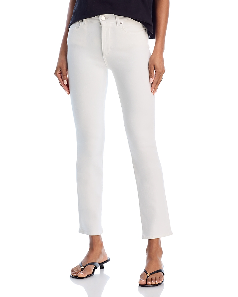 DL1961 Mara Straight Mid Rise Instasculpt Ankle Jeans in White