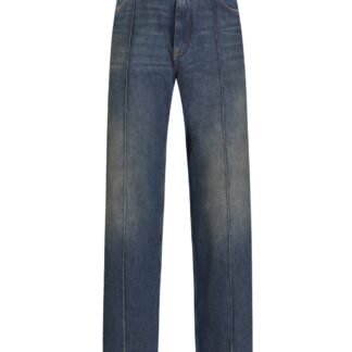 DOLCE & GABBANA VINTAGE DENIM PLAQUE JEANS Size: 50, colour: BLUE