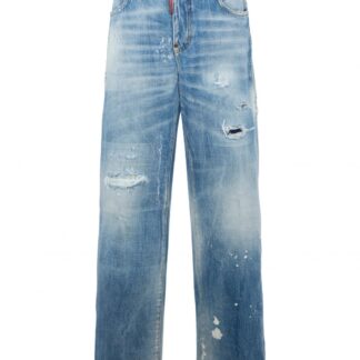 DSQUARED2 DENIM BAGGY JOGGERS Size: 50, colour: BLUE