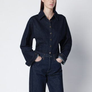 Dark indigo denim shirt