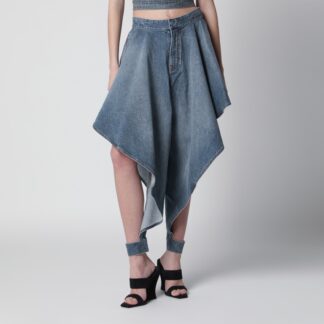 Dé lavé panel jeans in raw denim blue