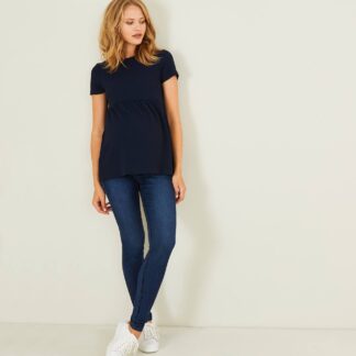Denim Treggings for Maternity dark blue