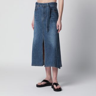 Denim skirt in blue cotton