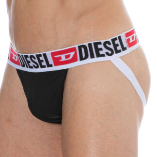 Diesel Denim Division Cotton Jockstrap - Black - White