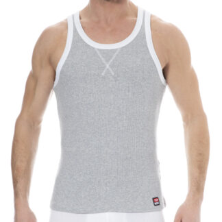 Diesel Rib Cotton Tank Top - Heather Grey