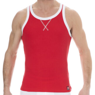 Diesel Rib Cotton Tank Top - Red