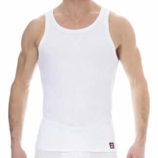 Diesel Rib Cotton Tank Top - White