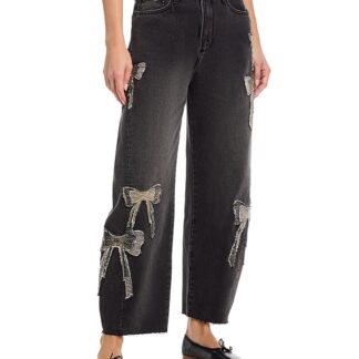 Driftwood Parker x Bow What Fun High Rise Barrel Jeans in Washed Black