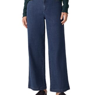 Eileen Fisher High Rise Wide Leg Jeans in Medium Indigo
