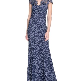 Eliza J Scalloped-Edge Lace Gown - Exclusive