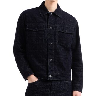 Emporio Armani Regular Fit Flocked Denim Jacket