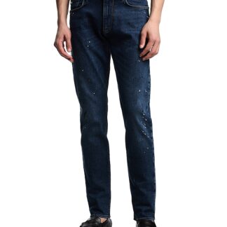 Emporio Armani Slim Fit Paint Splattered Jeans in Multi