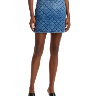 Farm Rio Quilted Denim Mini Skirt