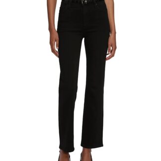 Frame Le Sleek High Rise Straight Jeans in Black
