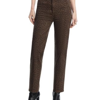 Frame Le Sleek Straight High Rise Jeans in Leopard