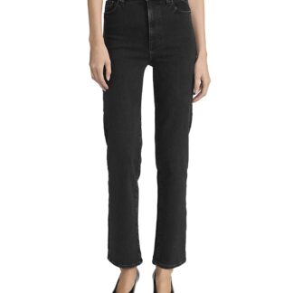 Frame Le Sleek Straight High Rise Studded Jeans in Meteor