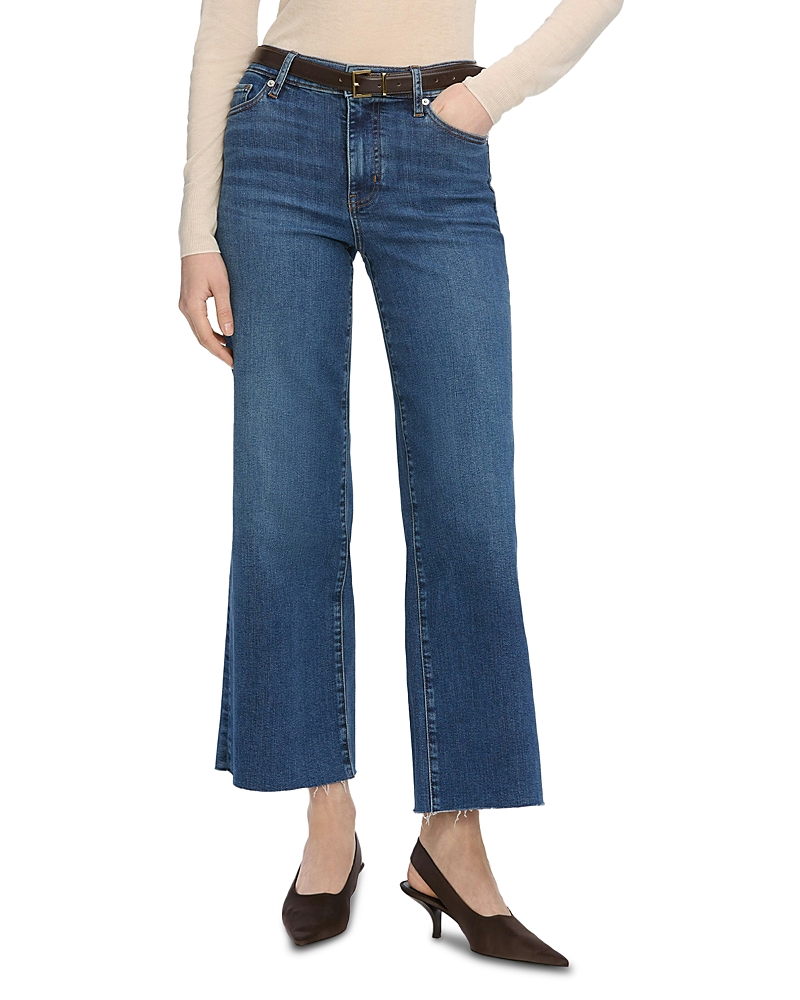 Frame Le Slim High Rise Ankle Crop Palazzo Jeans in Elixir Raw After