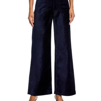 Frame Le Slim High Rise Palazzo Mode Jeans in Navy Velvet