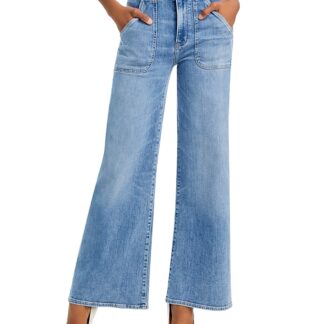Frame Modern Pocket High Rise Wide Leg Jeans in Carpenter