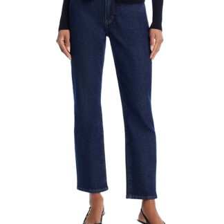 Frame The Borrowed High Rise Ankle Slim Leg Jeans in Taboo
