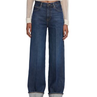 Frame The Cuffed Wide Leg Jeans in Spencer