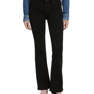 Frame The Icon High Rise Flare Jeans in Black