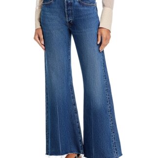 Frame The Lax High Rise Flare Jeans in Antidote Raw Fray