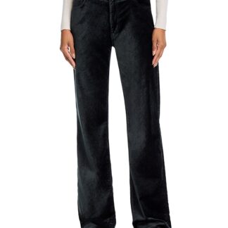 Frame The Reboot Velveteen High Rise Jeans in Green Smoke Velvet