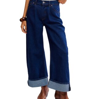 Free People Alia High Rise Wide Leg Jeans in Hawthorne