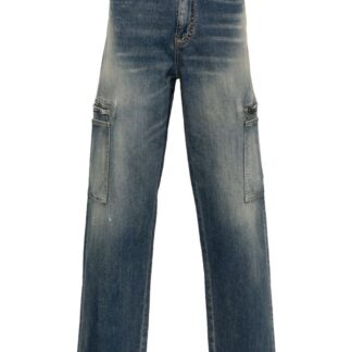 GIVENCHY DISTRESSED ZIP POCKET JEANS Size: 34, colour: BLUE