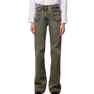Gerard Darel Anna High Rise Wide Leg Jeans in Charcoal