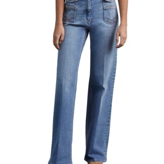 Gerard Darel Anna High Waist Flared Leg Jeans in Blue