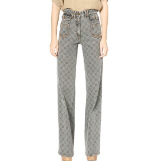 Gerard Darel Anna Printed Jeans in Charcoal
