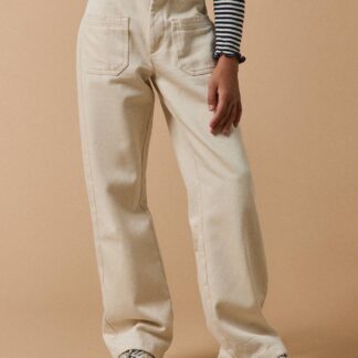Girl's straight-leg jeans by CYRILLUS ecru