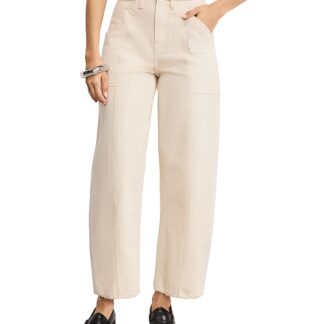 Good American Canvas Cropped Barrel Jeans in Canvas