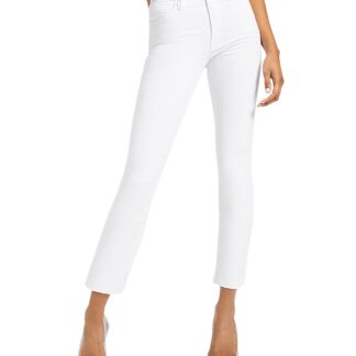 Good American Good High Rise Straight Raw Hem Jeans in W037
